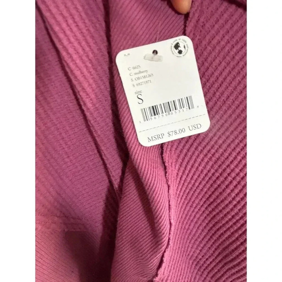 Free People Santa Clara Thermal Waffle Knit Small NEW with tags Mulberry - Picture 9 of 10